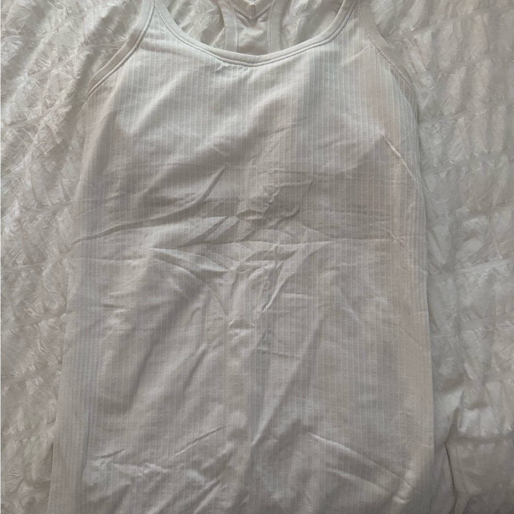 White Ribbed Tank Top